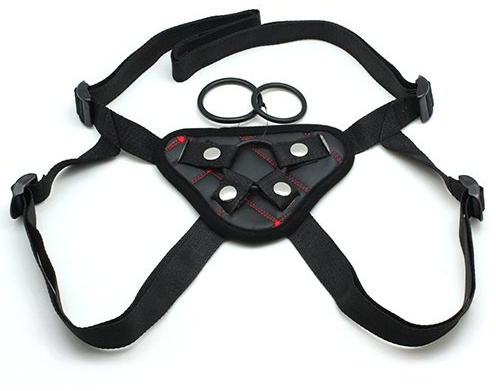 SMspade Harnais à sangle pour faux gode avec 3 tailles d'anneau (noir)