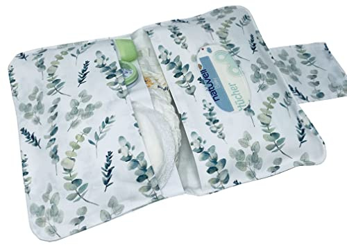 Windeltasche EUKALYPTUS mit vielen Fächern für Windeln und Feuchttücher