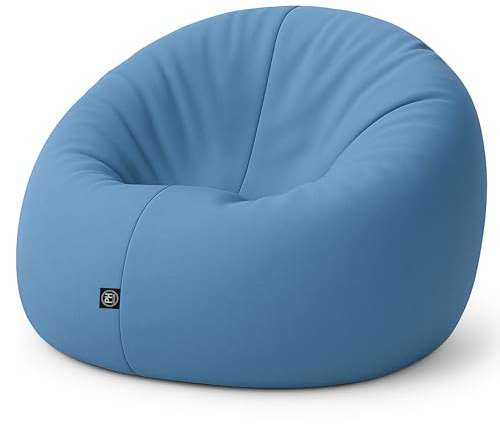 patchhome 2 en 1 Función Saco de Asiento Asiento Cojín Bean Bag – 125 cm diámetro – En & apto para exterior montado llenas disponible en varios colores, azul/gris, 100cm Durchmesser