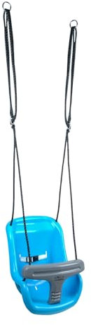 HUDORA Babyschaukel höhenverstellbar 120-180 cm in blau/grau für den Garten I Baby Swing Outdoor I Kinderschaukel mit Sicherheitsbügel und Anschnallgurt I Max. Benutzergewicht 25 kg