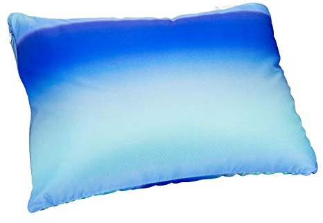 FABSKIY Squishy Neck Microbead Throw Pillow with Removable Cover, 16 and 12Inches Soft Travel Body Bed Pillow Bead Pillow for Kids Adult Chair Sleeping Car Seat (Ocean Blue)