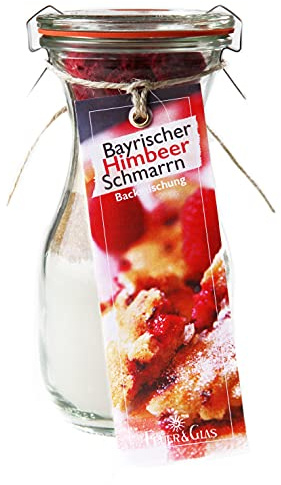 Backmischung im Weckglas für Bayrischen Himbeer Schmarrn Mini ( 250ml ) - Zutaten im Weckglas für die einfache Zubereitung – Gourmet Back-Mischung von Feuer & Glas