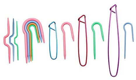 AMONENZ 13 Stück Zopfstricknadel, Bunt Garn Maschenhalter, U-Förmige Kabel Stricknadeln, Praktische Strickwerkzeuge für Decken, Schals und Quilts