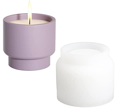 Creative Silicone Candle Vessels Mold Handmade Concrete Candle Jar Mould Round Succulent Flower Pot Making Tool (SH0874)