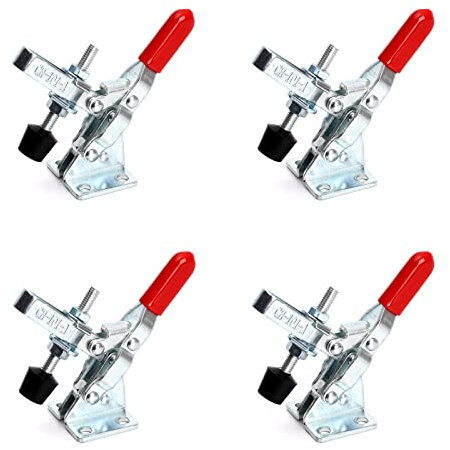 Ruimou 4Pcs Vertical Quick Release Clamp Tool 50kg 110lbs Fixed Toggle Clamp for Woodworking, Welding, Repair Bench (4pcs-GH-101-A)