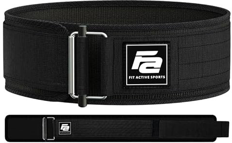 Fit Active Sports Selbstsichernder Gewichthebergürtel (XL, Schwarz)