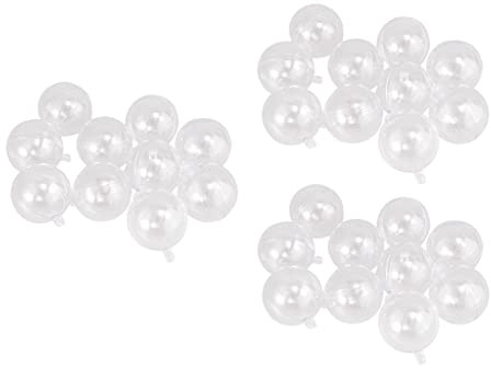 misppro 30 Stück Kunststoff-Badbomben-Formen, DIY, Handwerk, transparente Kunststoff-Kugel-Ornamente für Weihnachten und Party-Dekorationen, 4 cm