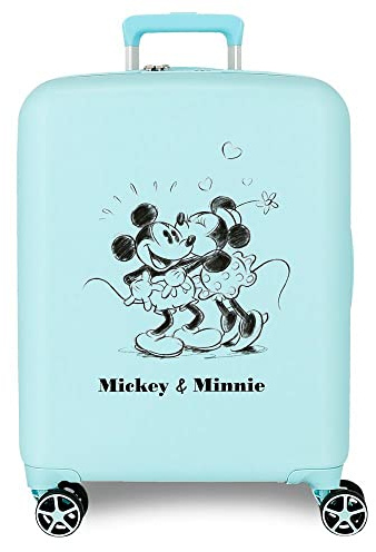 Disney Mickey und Minnie Travel Cabin Koffer Weiß 38x55x20 cms Starres ABS Seitliches Zahlenschloss 34L 2 kg 4 Doppelräder Handgepäck. Joumma-Taschen