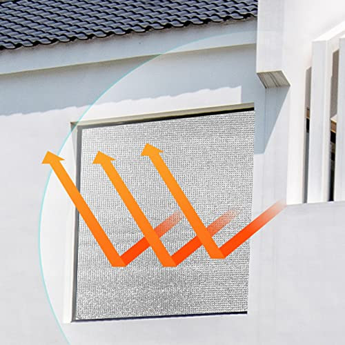 Sonnenraum Wärmeschutzfolie Fensterfolien-Set,UV-Schutz Sonnenschutzfolie Fenster Innen oder Außen,Reflexionsfolie Aluminisierte Isolierfolie,Sichtschutzfolie für Glasfenster (50x120cm/20''x47'')