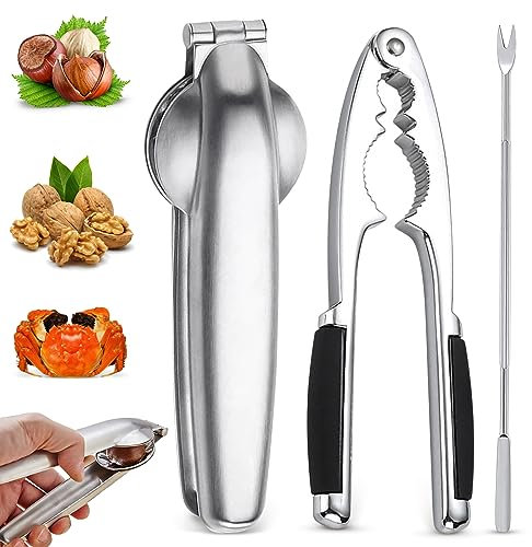 NHYDZSZ Nussknacker Walnüsse, 1 Pcs Nussknacker Haselnüsse +1 Pcs Maronizange Kastanien Clip Mit sehr guter Kraftübertragung edler und Stabiler Nussöffner für Jede Nussschale