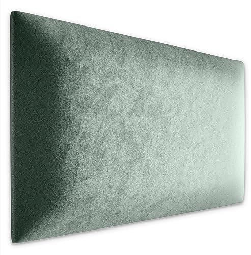 Muralo Panel acolchado de pared de terciopelo, panel acolchado de tela, para dormitorio, salón, cama, cabecero de cama, cojín lumbar, moderno y lujoso, panel acolchado (menta, 70 cm x 30 cm)
