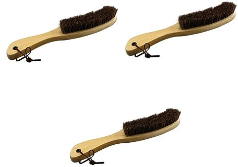 Holibanna 3 Kleiderbürste Fusselentferner Polieren Rosshaar Schuhbürste Rosshaar Schuhe Polierbürsten Reinigungswäscher Bad Reinigungsbürste Reinigungsbürste Möbelbürste Holz