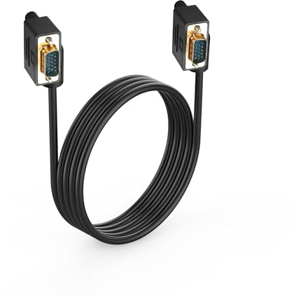 PNGKNYOCN Cavo VGA a 90 gradi, 1,5 m 15 pin Full HD 1080P Angolo di curvatura sinistro VGA maschio a angolo di curvatura destro VGA maschio Cavo video ad alta risoluzione (1.5M)
