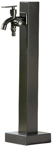 Fontana da Giardino Esterno in Acciaio Inossidabile, Fontanelle da Giardino Verticale con Doppio Rubinetto di Uscita Dell'acqua, Rubinetto Antigelo da Esterno Fontana con Fontana a Pavimento(58cm/23in