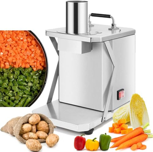 Commercial Vegetable Dicer, Electric Onion Dicer, Stainless Steel Automatic Fruit and Vegetable Chopper,Automatic Potato Onion Carrot Dicing Cube Cutting Machine,12mm