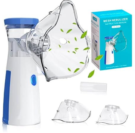 Nebulizzazione Portatile con Inalatore Avanzato - Pulizia Automatica, Capacità 5 ml, Ricarica Tipo-C, Silenzioso e Facile da Usare, Ideale per Asma e Raffreddore