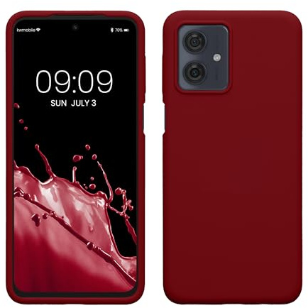 kwmobile Carcasa Compatible con Motorola Moto G54 5G Funda - Case TPU y Silicona antigolpes - Apto Carga inalámbrica - Rojo lacre