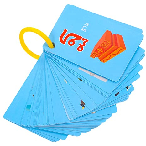 BESPORTBLE 90Pcs Thai Language Learning Flash Cards for Preschoolers and Toddlers, Easy to Store Paper Educational Toys to Develop Early Reading Skills at Home or School Projects