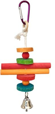 Rdxanc Vogelkauspielzeug mit Stockblock Schaukel Brücke Holz Hängend für Wellensittiche Training Spielzeug für Vögel Käfig Dekoration