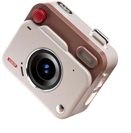 Mini appareil photo numérique rétro CCD avec fonctionnement automatique et enregistrement vidéo HD 1080p pour débutants en photographie (marron)