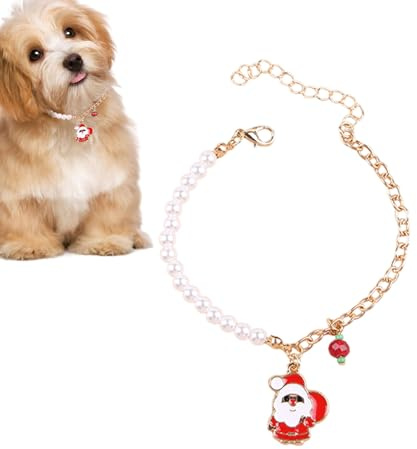 Dog Collar - Adjustable Jewelry | Pearl Dog Collar Necklace - for Kitten Puppies Daily Wear Wedding Party Birthday Photography Christmas Decoration