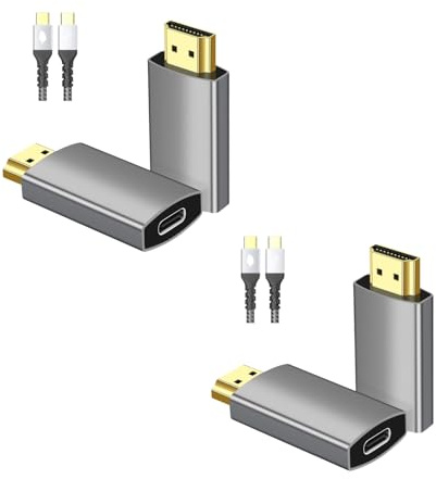 Adattatore da USB C femmina a HDMI maschio con cavo video USB, 4K a 60 Hz, unidirezionale, da USB tipo C a HDMI 2.0, convertitore da Thunderbolt 3/4 a HDMI per i-/Phone 17 MacBok Pro/Air, Galaxy