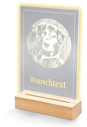 Engravery Glasbild mit LED Beleuchtung - Personalisierte Acrylscheibe mit Wunschmotiv und Wunschtext - Einzigartiges Geschenk für Freunde, Familie & besondere Anlässe