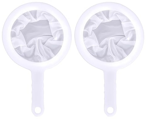 2PCS Coladores Finos de Plástico para Cocina, Incluye Colador, Filtro de Pelo y Tamisador de Harina, para Filtrar Yogur, Miel, Zumos y Más, con Mango Ergonómico Antideslizante ﻿ ﻿