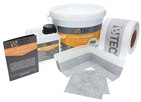 BTEC Dicht-Set 1A Dichtmaterialien & Grundierung | Flüssigdichtfolie Abdichtung Dusche Bad Nassbereich Verbundabdichtung Innenbereich Komplettset Standard Duschnische