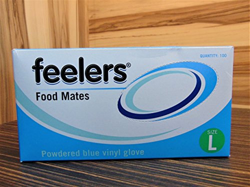 Powdered Disposable Vinyl Gloves - Large Blue - 100 Pack