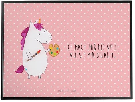 Mr. & Mrs. Panda Schreibunterlage Einhorn Künstler - Geschenk, Zeichnen, bastelunterlage, Malen, Welt, schreibtischunterlagen, Unicorn, schreibtischunterlage, schreibtischschutz, Einhörner