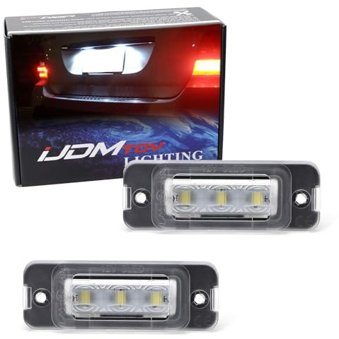 iJDMTOY OEM-Fit 3W Full LED License Plate Light Kit Compatible with Mercedes ML M GL R Class Gasoline Version ONLY, Powered by 3-Piece Osram Xenon White LED & Can-Bus Error Free
