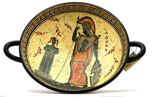 Kylix Weinbecher aus Keramik, antiker griechischer Keramik, Gemälde Göttin Athena