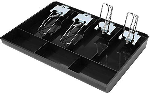 Kassenschublade Register Einsteckfach Ersatzkassierer mit Metallclip 4 Banknoten 3 Münzen für Petty Cash Money Storage Box(01)