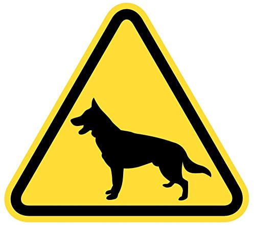 Samunshi® Warndreieck Schäferhund Aufkleber Schäferhundaufkleber - 25x22cm mehrfarbig