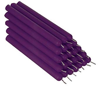 NKlaus Tafelkerzen für Kerzen Bienenwachs, Violett, 12cm 25x, 25 Stück | Handarbeit; rußfrei; Gewicht: 200g; Höhe: 12cm; Durchmesser: 9,5mm; 200g; 9,5mm; violeta kerzen