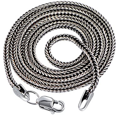 Beydodo Kette Herren Silber 925 76CM ohne Anhänger, 1.5MM Francokette mit Karabinerverschluss Hip Hop Halskette Silber Freundschaftskette Partnerkette