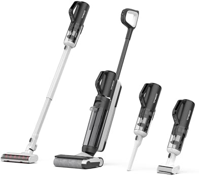 Tineco Floor One S5 Combo Power KIT Aspirateur Eau et Poussière à Main intelligents sans Fil 3 en 1, idéal pour Les saletés collantes et Les Poils d'animaux sur Sol Dur, léger | Technologie Smart iLoop, nettoyage des bords, écran LED, Wi-Fi, autonettoyage, idéal pour les poils d'animaux et sols durs