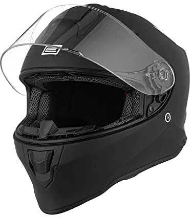 ORIGINE Casque Moto Intégral avec Visière pour Adultes et Enfants Homologué ECE (Solid Matt Black,XS)