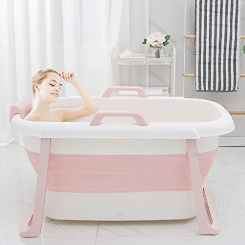 Tragbare Badewanne für Erwachsene, rutschfeste, zusammenklappbare Badewanne, Badewannenfass für Erwachsene, verschleißfest, rutschfest, doppelter Abfluss, Ergonomie, tragbares Schwimmbecken/Eimer