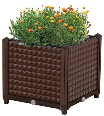 YSUEFIJO Hochbeet Balkon Klein, Pflanzbeet GroB AuBen, Frühbeet Pflanztrog Bausatz, Wetterfestes Hochbeet, Pflanzkübel Pflanzkasten Blumenkasten Gemüsebeet Blumenbeet, Einfache Montage