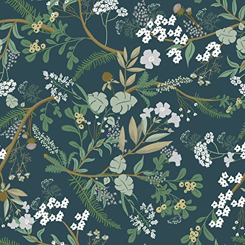CiCiwind Peel and Stick Wallpaper Green Floral Contact Paper 41CM×12M Self Adhesive Wallpaper Leaf Flower Stick on Wallpaper Removable Vinyl Wrap for Living Room Bedroom Kitchen Wall Cabinets Decor