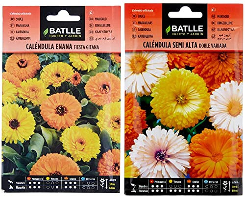 Semillas Batlle Calendula enana Fiesta Gitana & Caléndula Semi Alta Doble variada