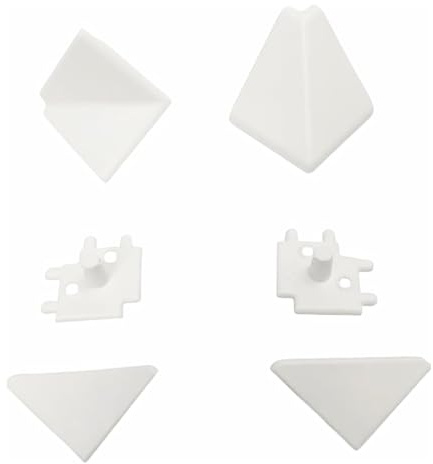 Evotrade Abschlussprofil aus PVC für Küchenarbeitsplatten – 2 Meter Länge | Zubehör (2 Endkappen + 2 Eckverbindungen mit weißem Gelenk) | Made in Italy