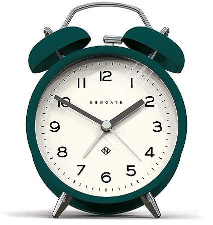 NEWGATE® Charlie Bell Echo wecker | Moderne Interpretation der klassischen doppelglockenuhr | Eden grün | Leicht lesbare Zahlen | Ideal für nachttisch, Schreibtisch oder Regal | Modernes