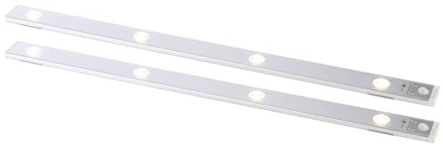 Lunartec Akku LED Lichtleiste: 2er-Set Akku-LED-Unterbauleuchten, CCT, 140 lm, Bewegungssensor (Unterbauleuchte Magnet, Unterbauleuchte warmweiß, Kfz)