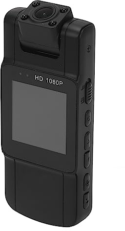 PenRux Mini Telecamera per Corpo, Videoregistratore Portatile 1080P Indossabile per Corpo Piccolo con Visione Notturna a Infrarossi, Rilevamento del Movimento e Obiettivo Ruotabile a 180°