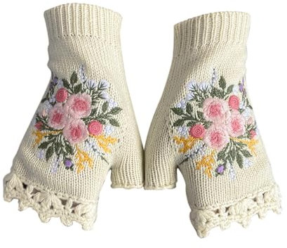 HANXIULIN Halb Fingerlose Handschuhe Winter Halb Fingerhandschuhe ohne Fingerkuppen Fingerlose Handwärmer Fingerhandschuhe Winter Warmer Armstulpen