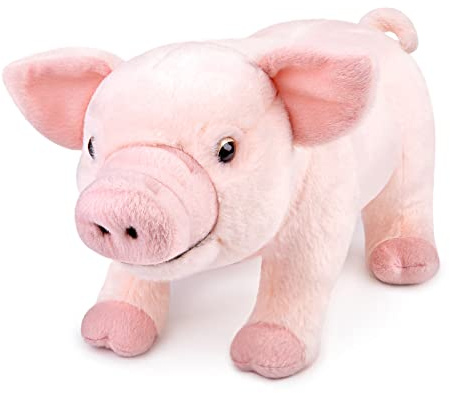 lilizzhoumax Schwein Plüschtier Rosa 35cm Kawaii Realistische Weiches Schwein Kuscheltier Plüsch Stofftier Spielzeug Kissen Dekoration Geburtstagsgeschenke für Kinder und Babys Mädchen Jungen