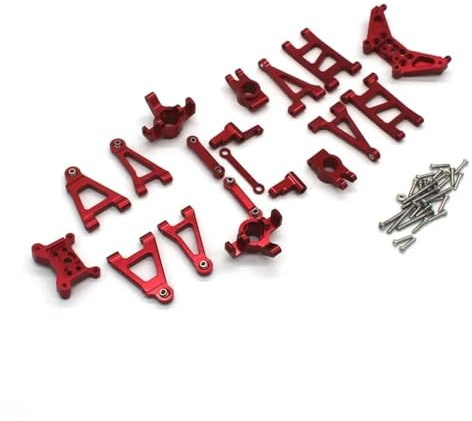 Qemue 1/14 Metall-Upgrades Schwingarm-Set-Teile, kompatibel mit Hyper Go RC Auto-Ersatzzubehör, für MJX 14301 14302 RC Car (Farbe: Rot-05), Einheitsgröße